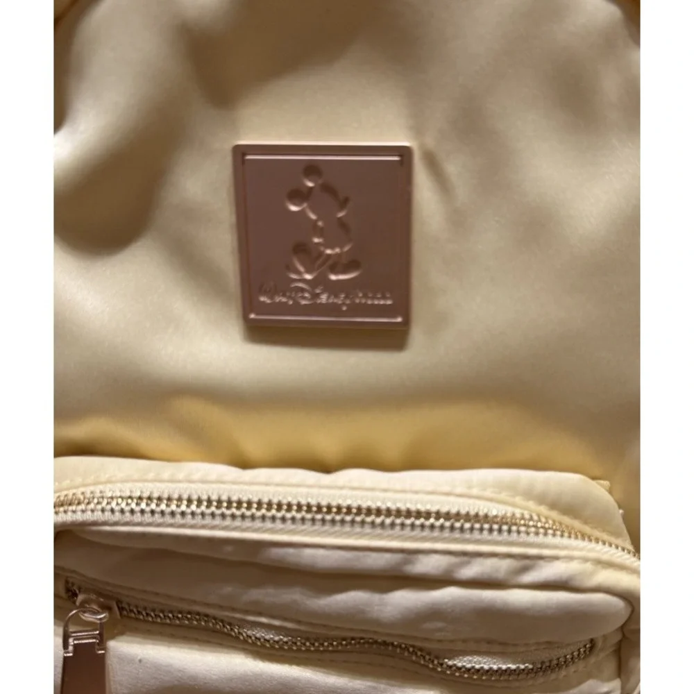 2026 Disney Parks Yellow Backpack Bag Purse WDW Satin Material Holds Mickey Ears 110234s (1).jpg main image 2
